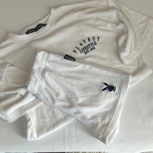 Playboy by Missguided oversized shirt & fitted short cycling matching set